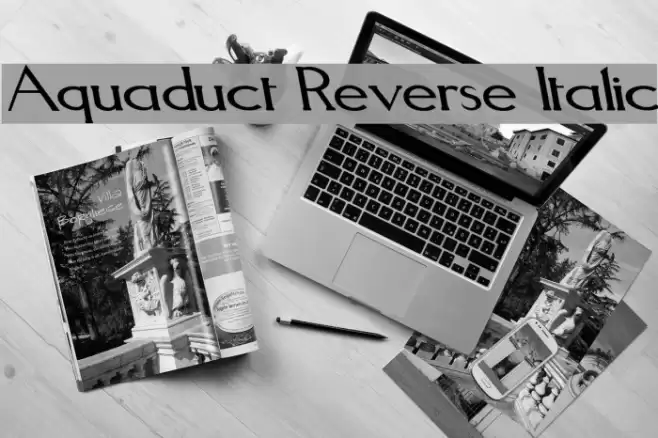 Aquaduct Reverse Italic Schriftart examples