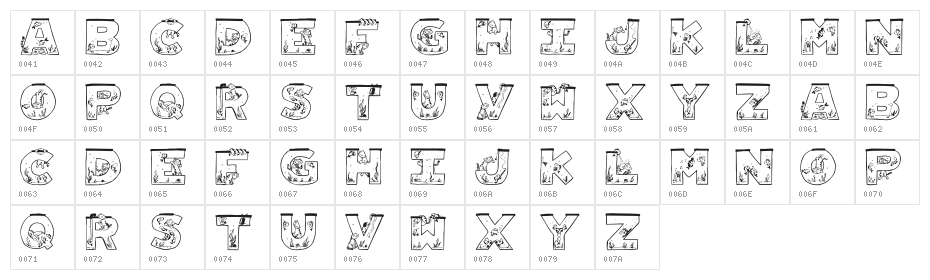 Aquarium Character Map