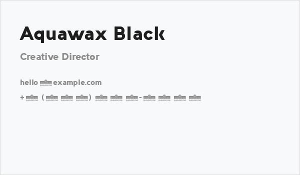 Aquawax Black Business Card