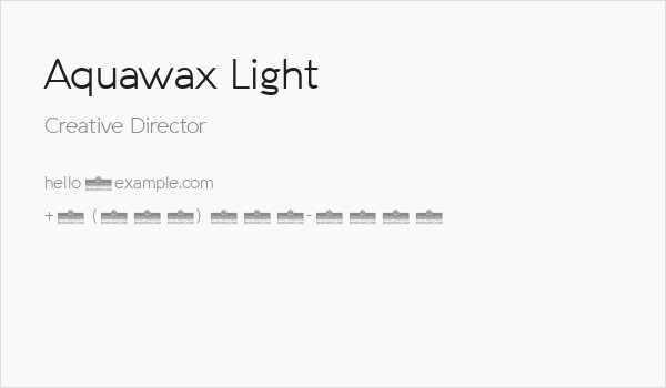 Aquawax Light Business Card