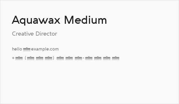 Aquawax Medium Business Card