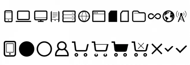 Aquawax Pro Pictograms Regular 字体 大写