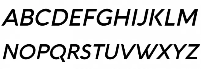 Aquawax Pro Trial DemiBold Italic Schriftart Groß