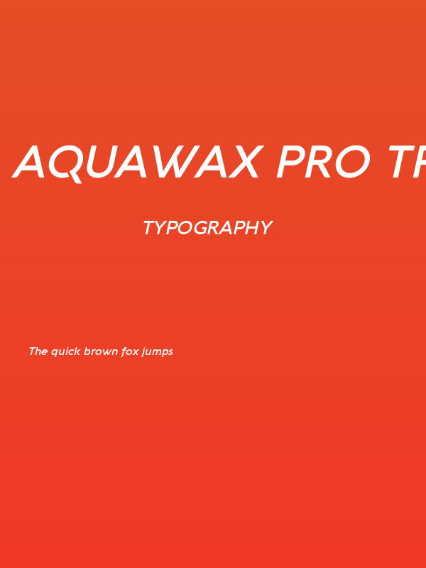 Aquawax Pro Trial DemiBold Italic Poster