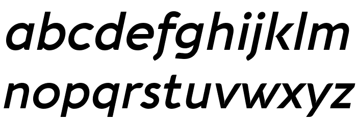 Aquawax Pro Trial DemiBold Italic Font LOWERCASE