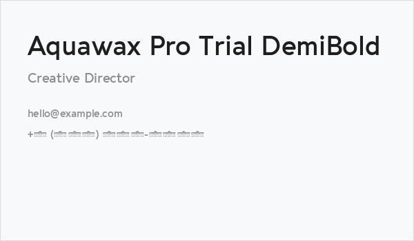 Aquawax Pro Trial DemiBold Business Card