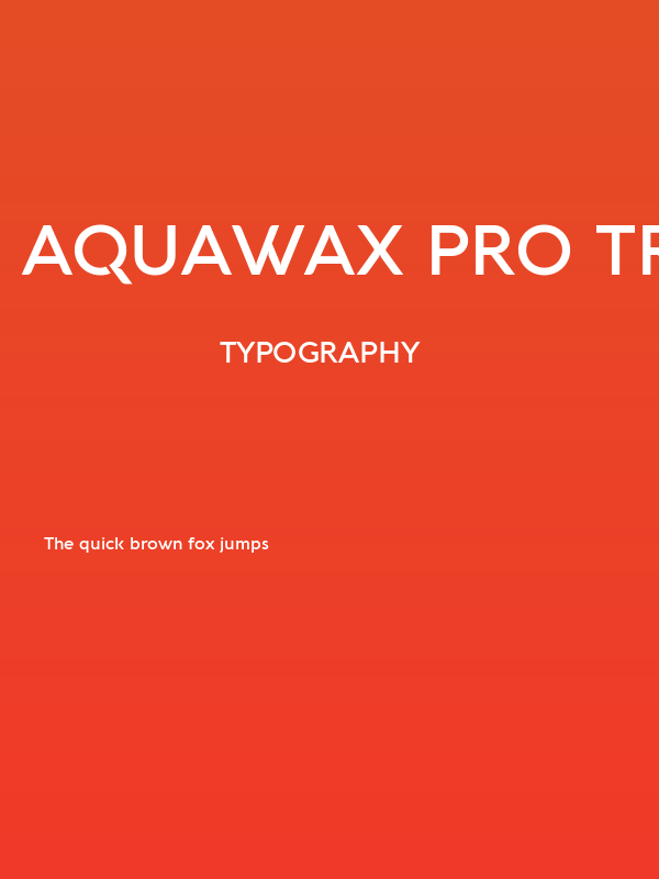 Aquawax Pro Trial DemiBold Poster