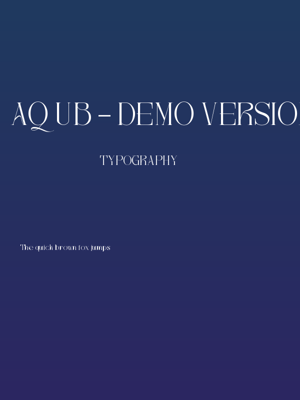 Aqub - Demo Version Regular Poster