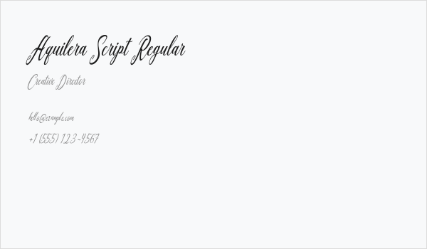 Aquilera Script Regular Business Card