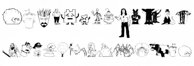 aqua teen hunger font خط أحرف كبيرة