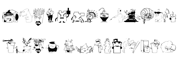 aqua teen hunger font Font LOWERCASE
