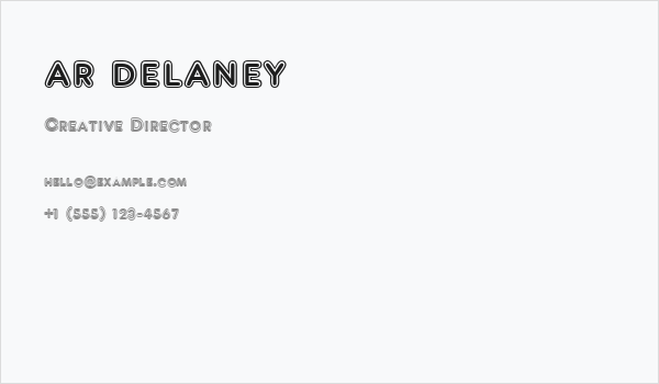 AR DELANEY Business Card