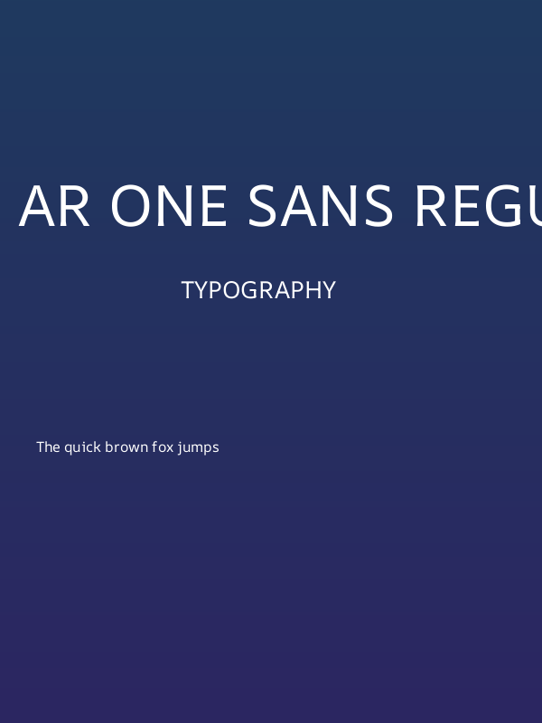 AR One Sans Regular Poster