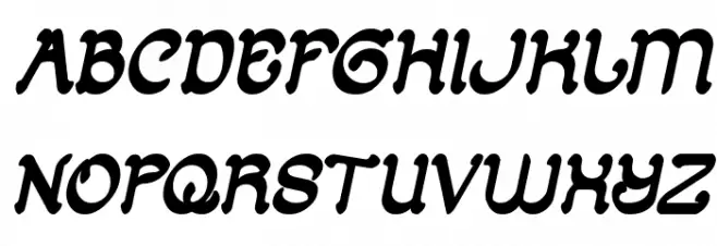 ARABIAN KNIGHT Bold Italic 字体 大写