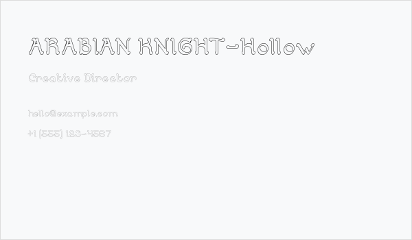 ARABIAN KNIGHT-Hollow Business Card