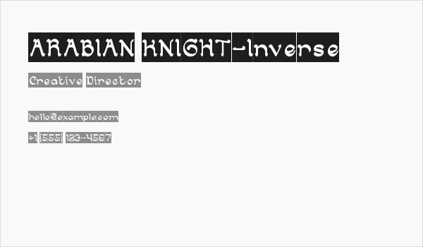 ARABIAN KNIGHT-Inverse Business Card