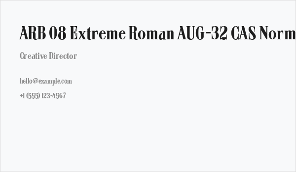ARB 08 Extreme Roman AUG-32 CAS Normal Business Card