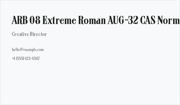ARB 08 Extreme Roman AUG-32 CAS Normal Business Card