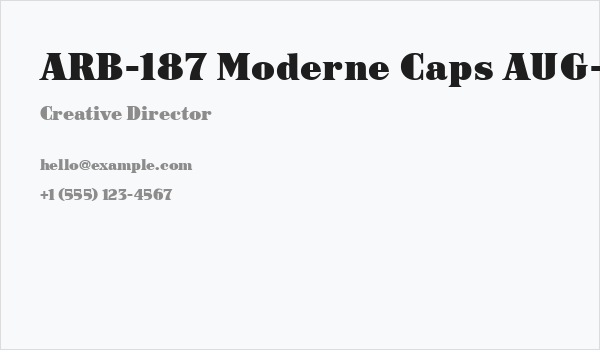 ARB-187 Moderne Caps AUG-47 CAS Normal Business Card