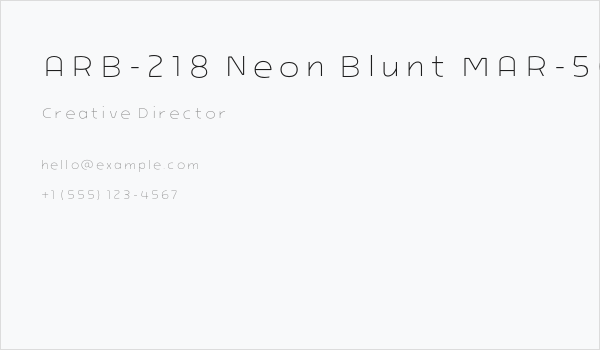 ARB-218 Neon Blunt MAR-50 Bold Business Card