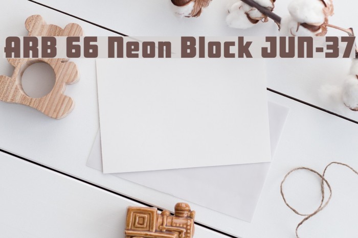 ARB 66 Neon Block JUN-37 Font examples