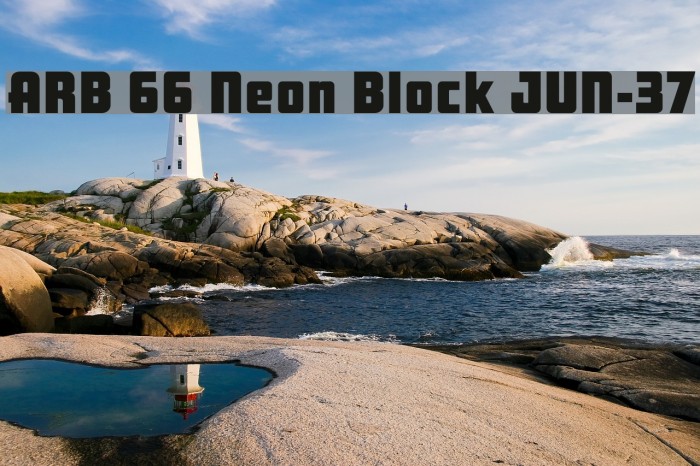 ARB 66 Neon Block JUN-37 Font examples