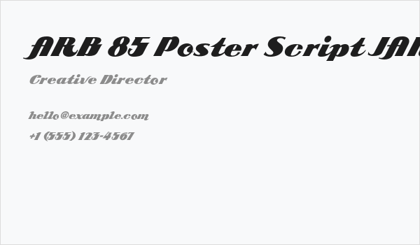ARB 85 Poster Script JAN-39 Normal Business Card