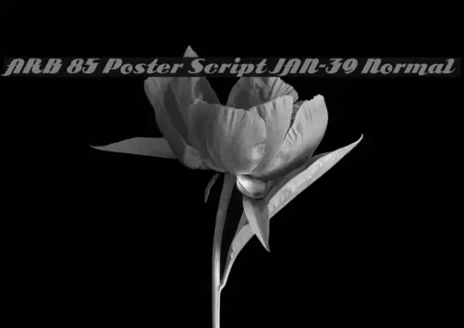 ARB 85 Poster Script JAN-39 Normal Font examples