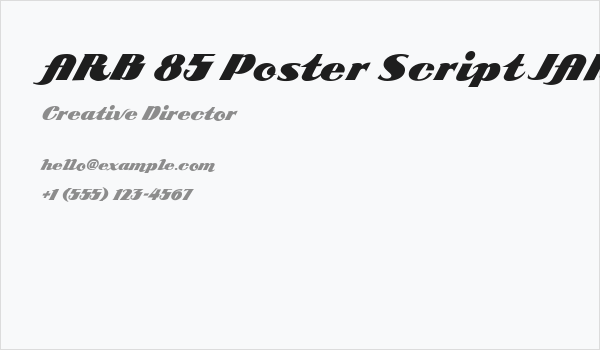ARB 85 Poster Script JAN-39 Normal Business Card