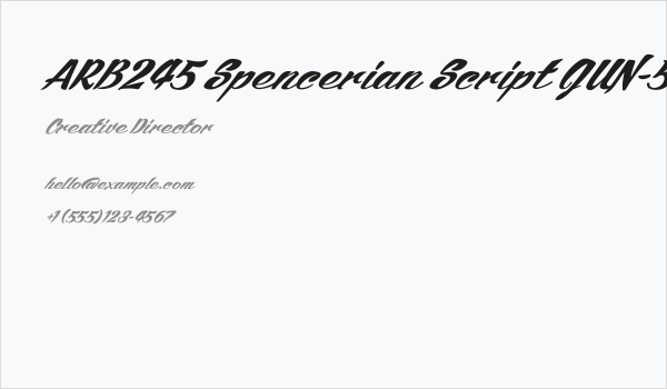 ARB245 Spencerian Script JUN-52 Normal Business Card