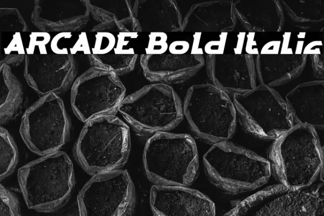 ARCADE Bold Italic Font examples