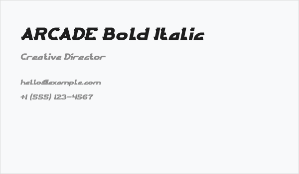 ARCADE Bold Italic Business Card