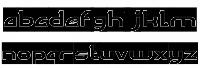 ARCADE-Hollow-Inverse Schriftart Kleinbuchstaben