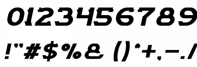 ARCADE-Italic Font OTHER CHARS