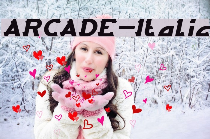 ARCADE-Italic Font examples