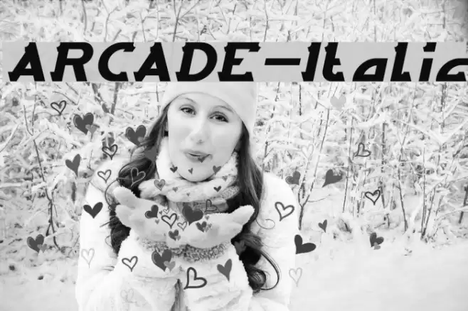 ARCADE-Italic Font examples