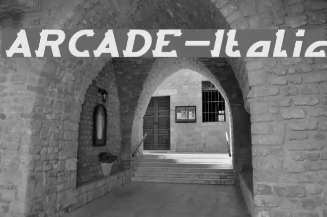 ARCADE-Italic Font examples