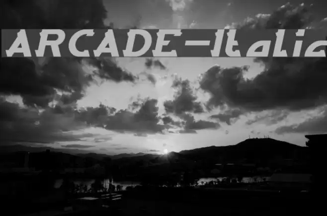 ARCADE-Italic Font examples