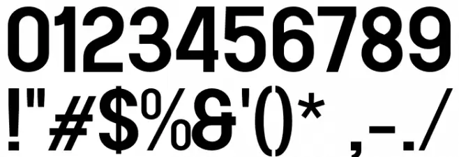AREA KILOMETER 50 Font OTHER CHARS