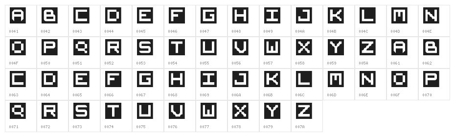 AREO Regular Character Map