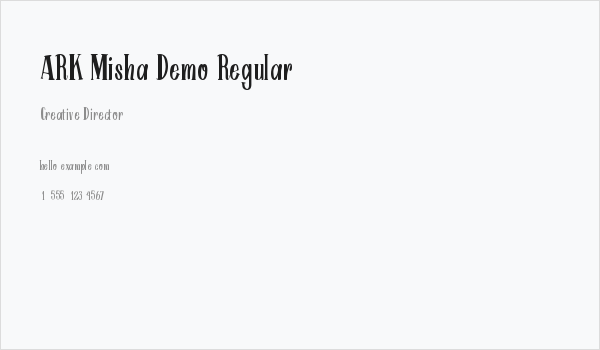 ARK Misha Demo Regular Business Card
