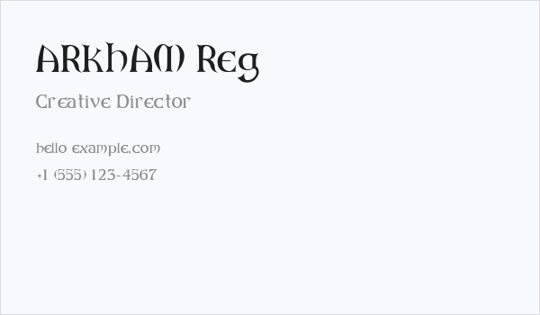 ARKHAM Reg Business Card