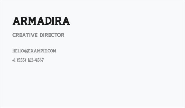 ARMADIRA Business Card