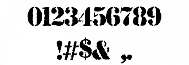 ARMY RUST Font OTHER CHARS