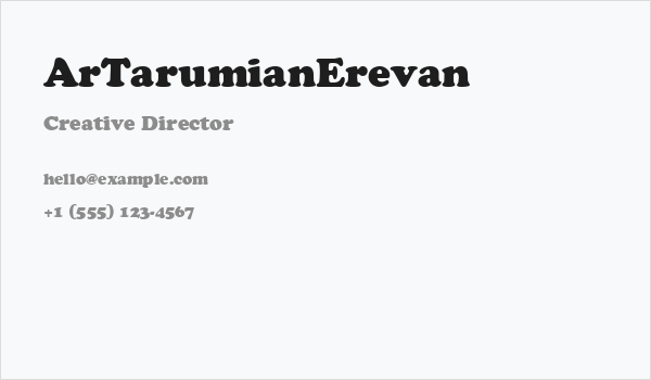 ArTarumianErevan Business Card