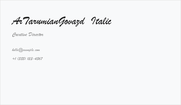 ArTarumianGovazd  Italic Business Card