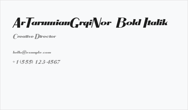 ArTarumianGrqiNor  Bold Italik Business Card