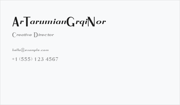 ArTarumianGrqiNor Business Card