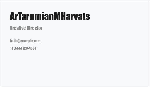 ArTarumianMHarvats Business Card