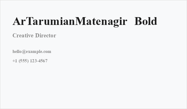 ArTarumianMatenagir  Bold Business Card